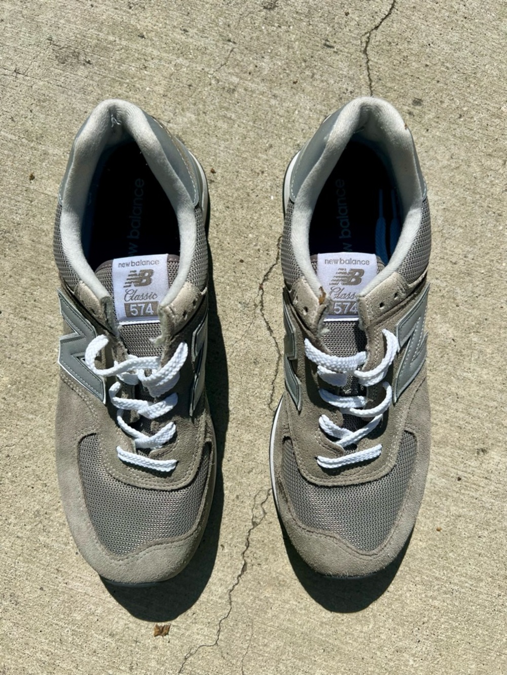New Balance Men's Gray Suede and Light Gray Mesh Sneakers - Picture 3 of 5